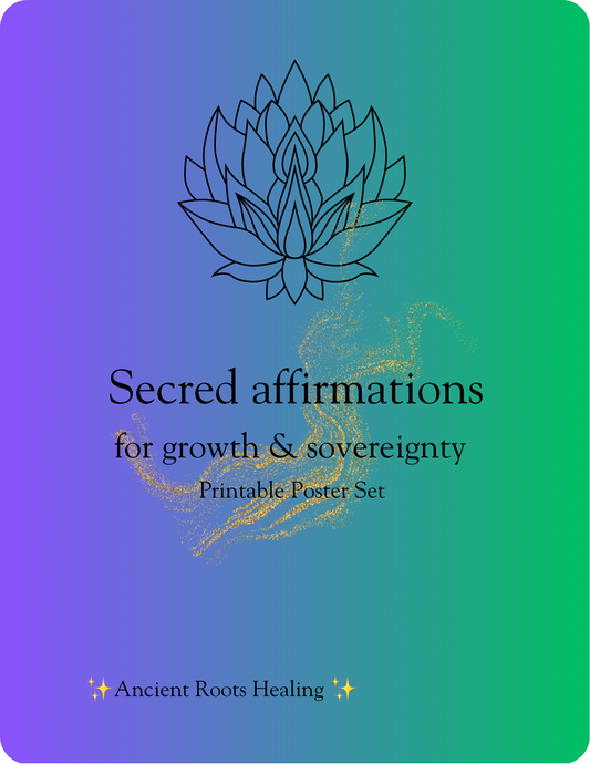 Sacred Affirmations for Growth and Sovereignty Printable Poster Set (10 Designs)￼￼